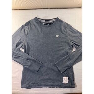 American Eagle Outfitters Mens Gray Long Sleeve Crewneck T Shirt Vintage Fit L G